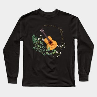 Beautiful Floral Guitar Long Sleeve T-Shirt